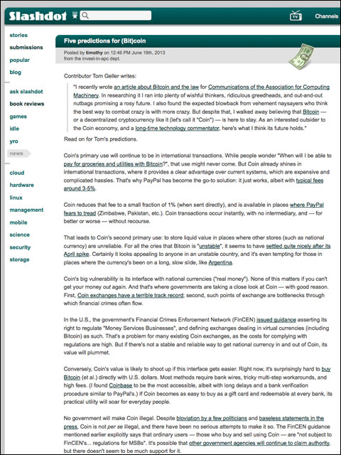 slashdot-bitcoinpredict-thumb.jpg Screenshot of Slashdot article about (Bit)coin