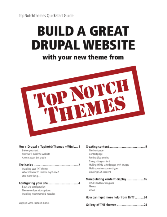 Title page of white paper for Top Notch Themes
